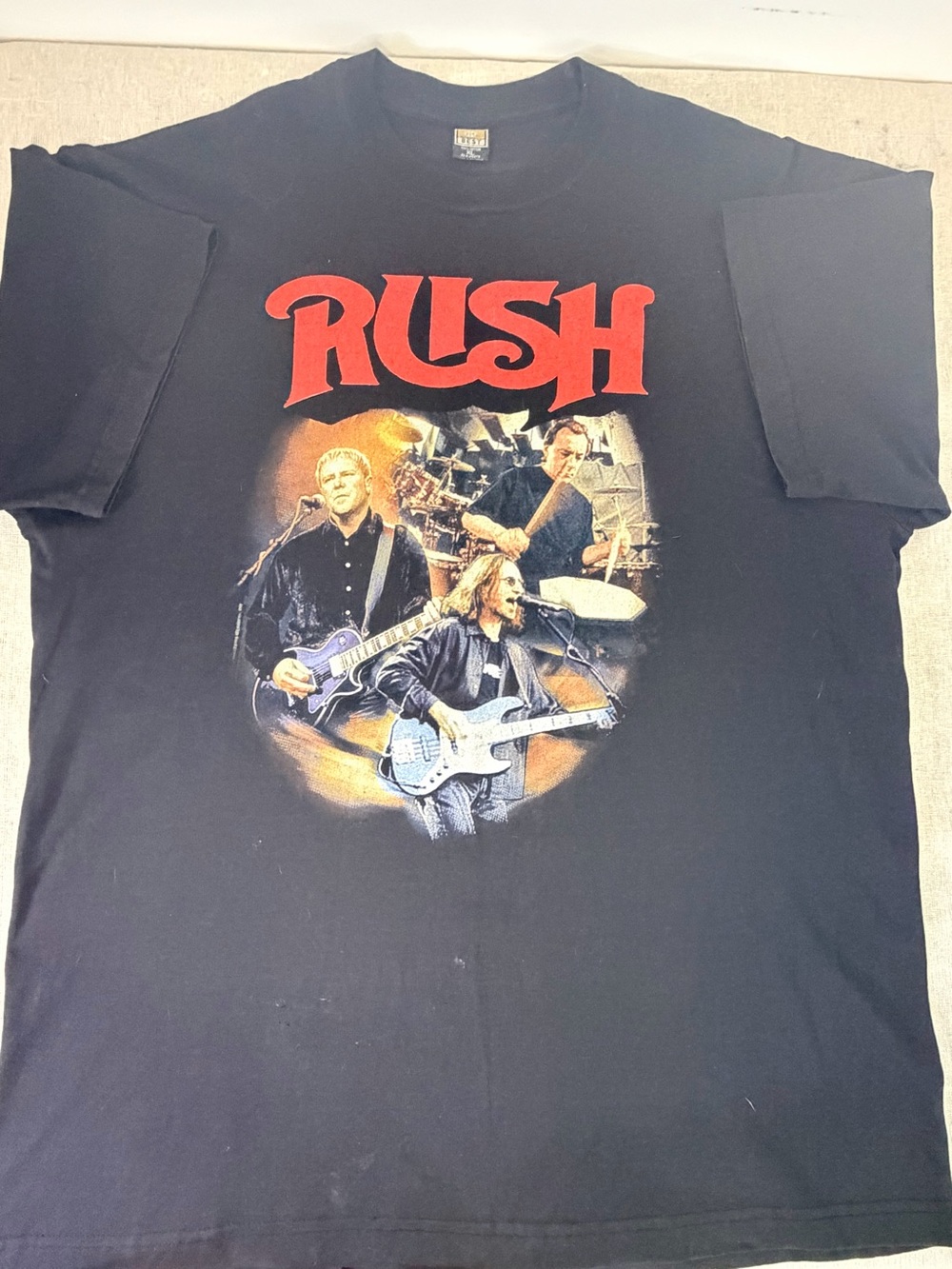 Rush Band Tee XL Black Graphic Tour Shirt Rock Distressed